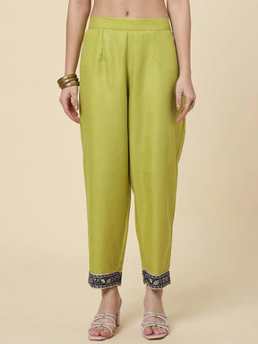 Women Straight Kurta Set With Pant And Dupata Lemon Yellow