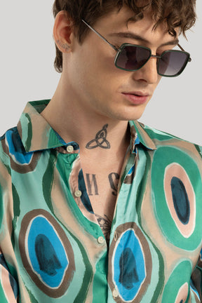 Bram Green Printed Satin Shirt