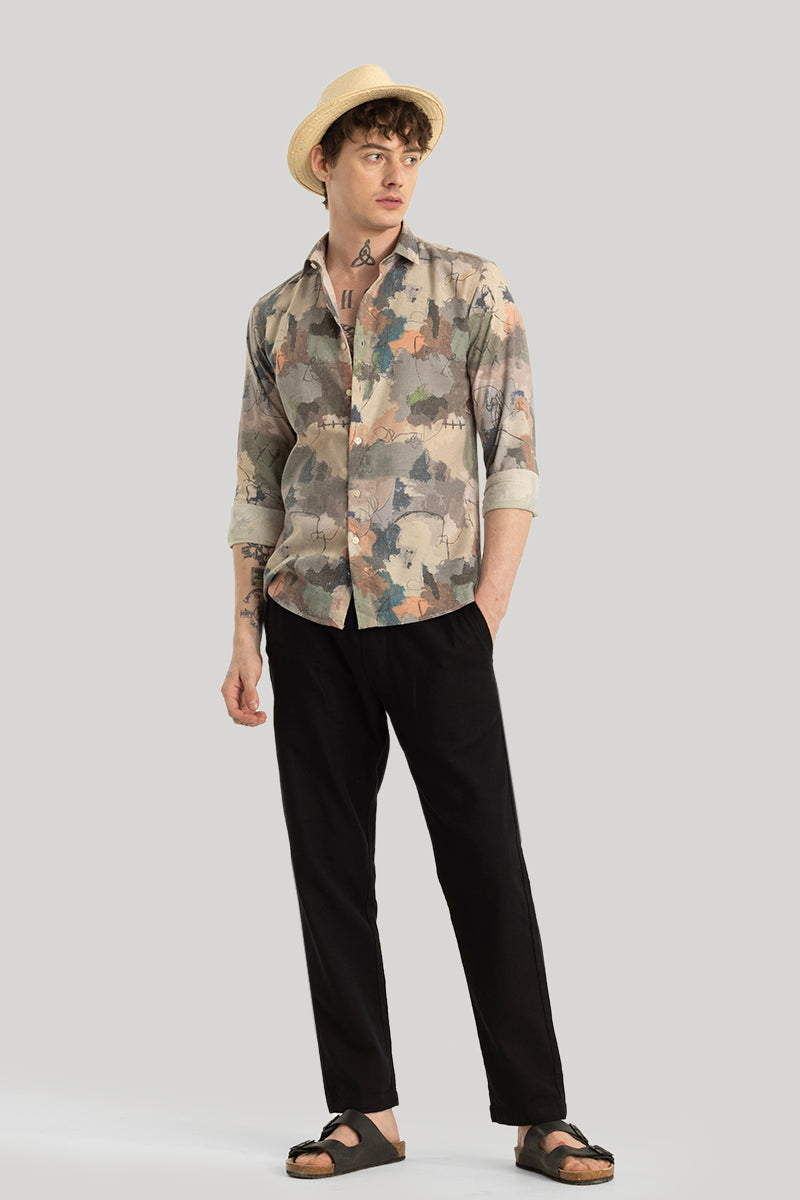 Dirk Multi Abstract Linen Shirt