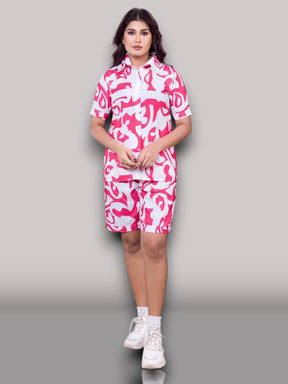 Abstract Print Shirt & Short Set – 100% Viscose