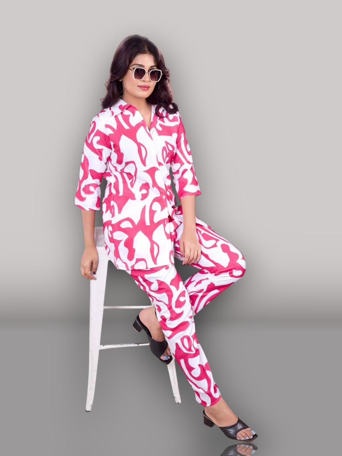 Abstract print top and Pent co-ord set