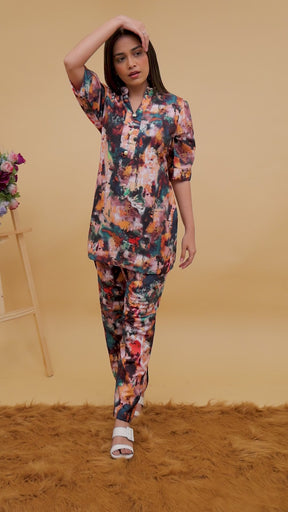 Women Rayon Shirt Pant Set